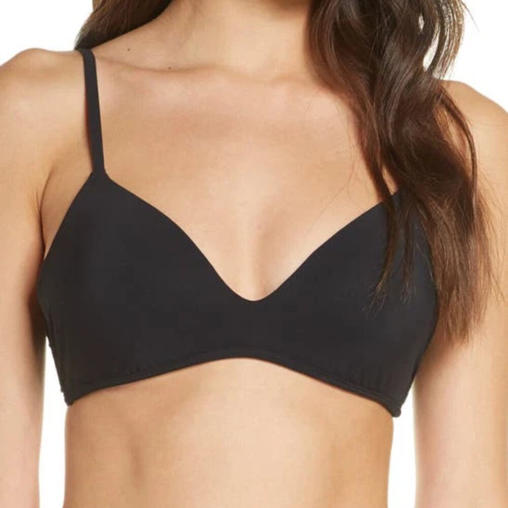 Tory Burch Solid Black Triangle Bikini Top Large - image 1